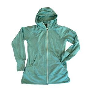 Eddie Bauer Women’s Full Zip Hoodie Aqua Teal Athletic Jacket Size L